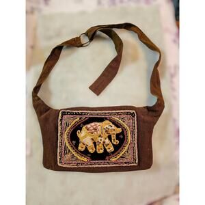 RAFIA Y2K BOHO Artisan Embroidered Beaded Elephant Crossbody Bag India